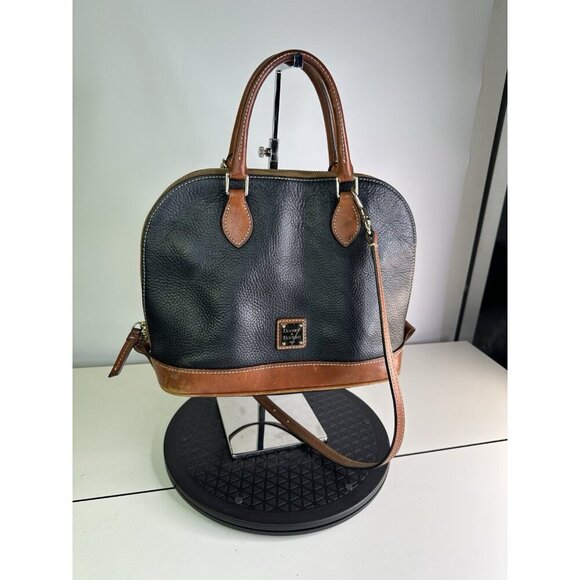 Dooney & Bourke Leather Satchel Bag All Weather Crossbody Bag Black - Picture 9 of 12